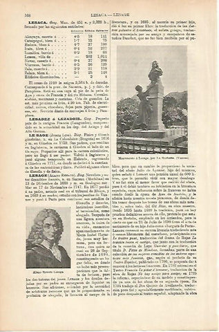 LAMINA ESPASA 25598: Monumento a Lesage en Vannes