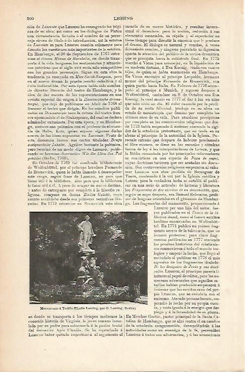 LAMINA ESPASA 25605: Monumento a T. E. Lessing en Berlin