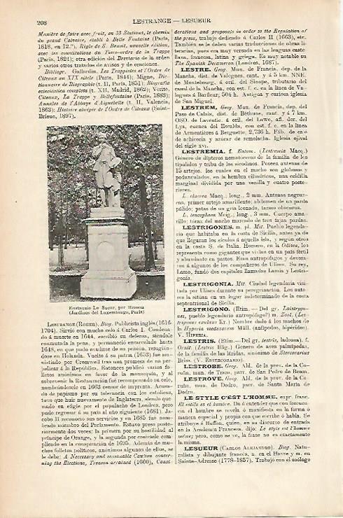 LAMINA ESPASA 25606: Monumento a E. Le Seur en Paris