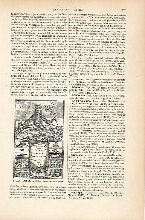 LAMINA ESPASA 25618: Grabado del libro Leviathan de Hobbes