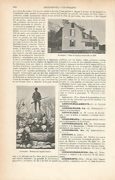 LAMINA ESPASA 25620: Casa y Estatua en Lexington Estados Unidos