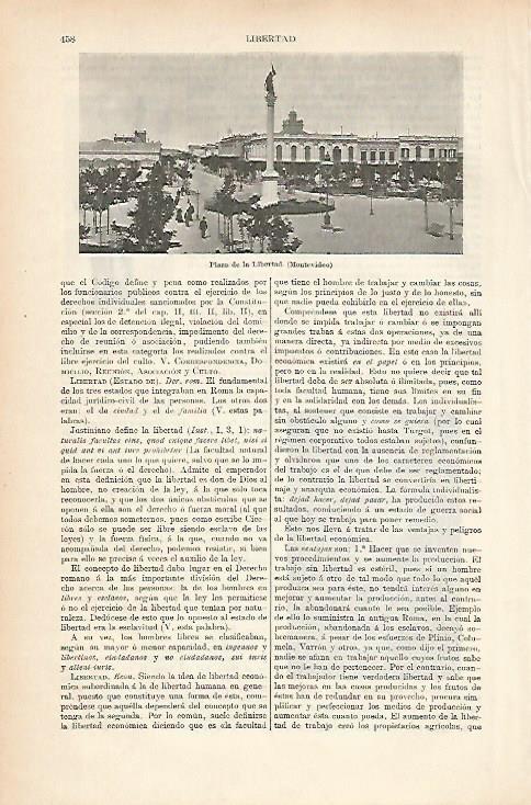 LAMINA ESPASA 25642: Plaza de la Libertad de Montevideo Uruguay
