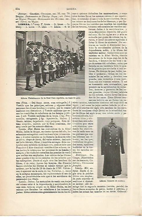 LAMINA ESPASA 25644: Palafraneros de la Real Casa Española en traje de gala