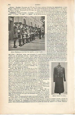 LAMINA ESPASA 25644: Palafraneros de la Real Casa Española en traje de gala