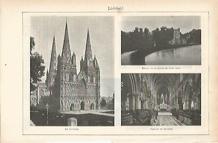 LAMINA ESPASA 25653: Catedral y ruinas de la iglesia de Saint Chad en Lichfield Inglaterra