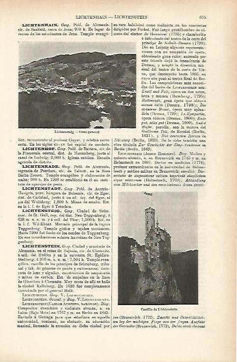 LAMINA ESPASA 25656: Vista de Lichtensteig Suiza