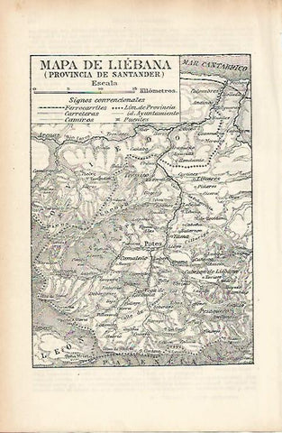 LAMINA ESPASA 25659: Mapa de Liebana Santander