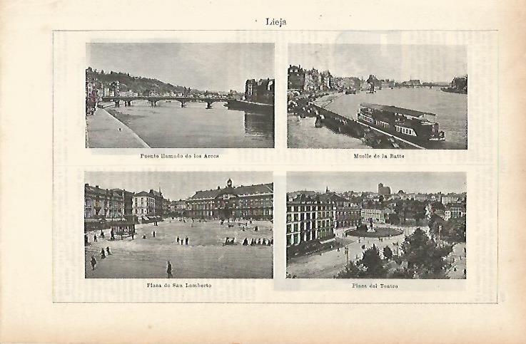 LAMINA ESPASA 25667: Vistas de Lieja Belgica