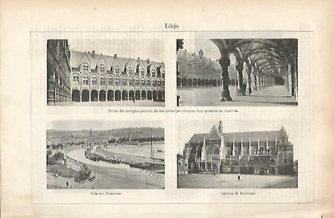 LAMINA ESPASA 25668: Palacio de los Principes en Lieja Belgica