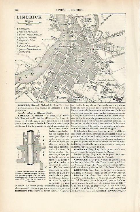LAMINA ESPASA 25695: Plano de Limerick Irlanda