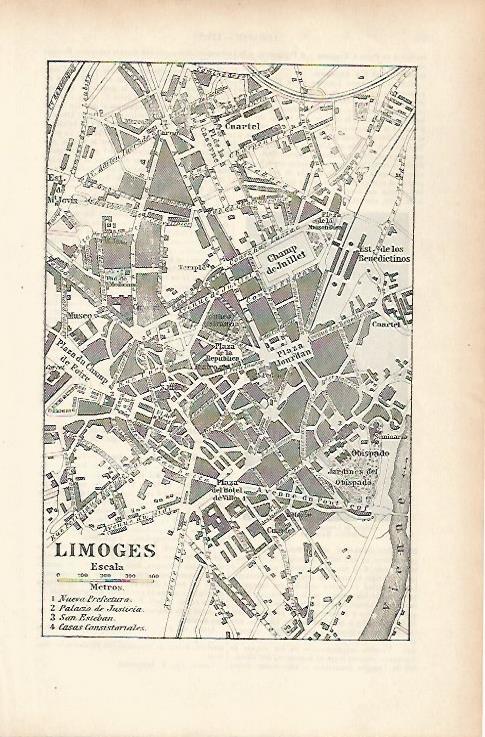LAMINA ESPASA 25698: Plano de Limoges Francia