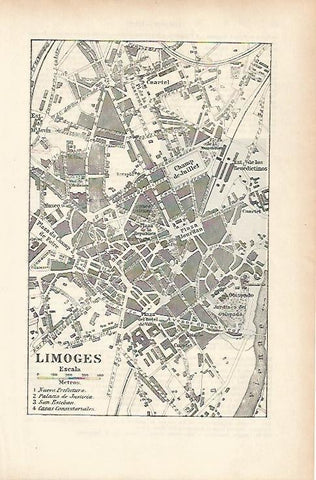 LAMINA ESPASA 25698: Plano de Limoges Francia