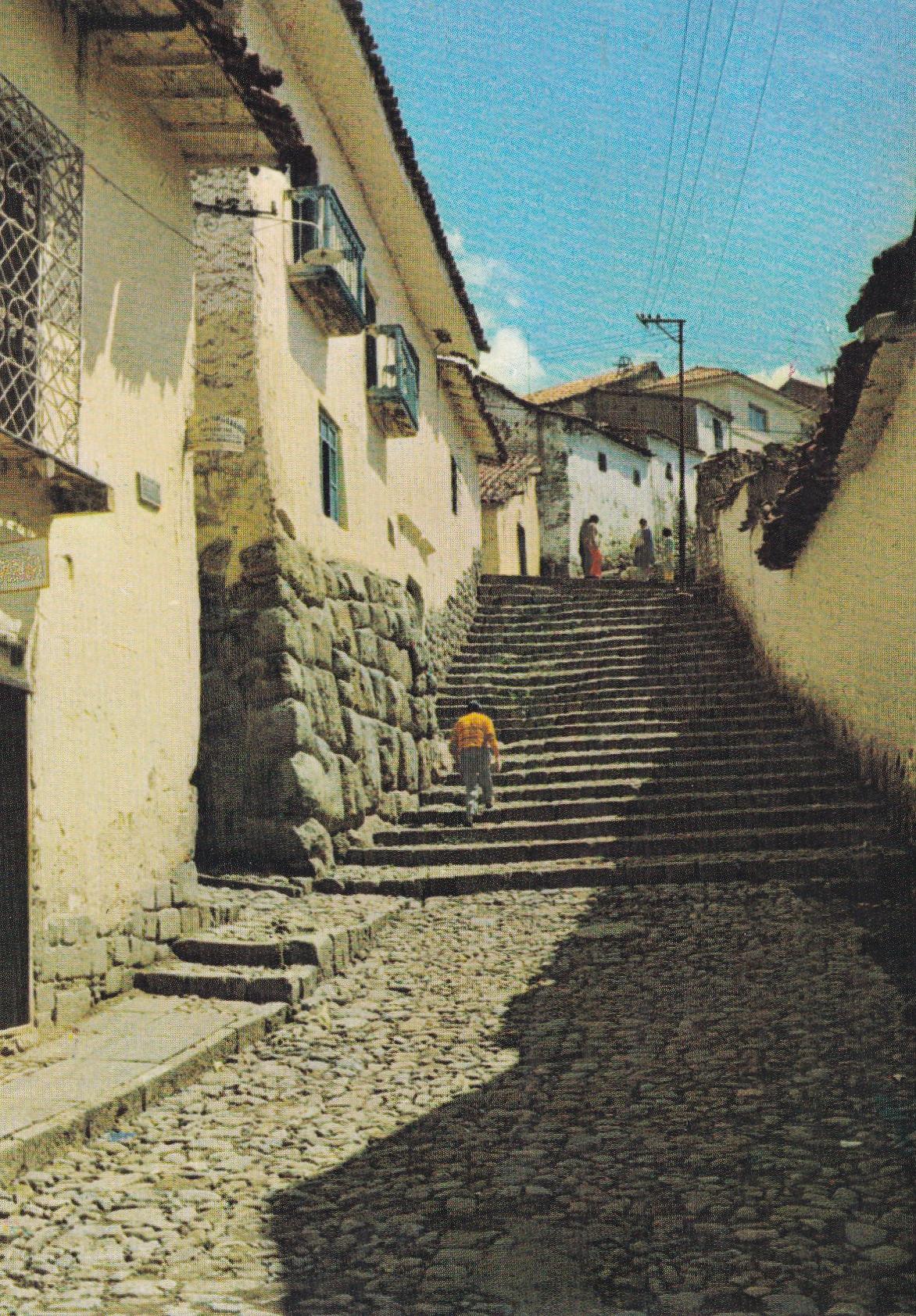 POSTAL 18729: Calle tipica para subir a Waynapata