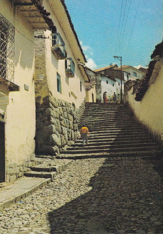 POSTAL 18729: Calle tipica para subir a Waynapata