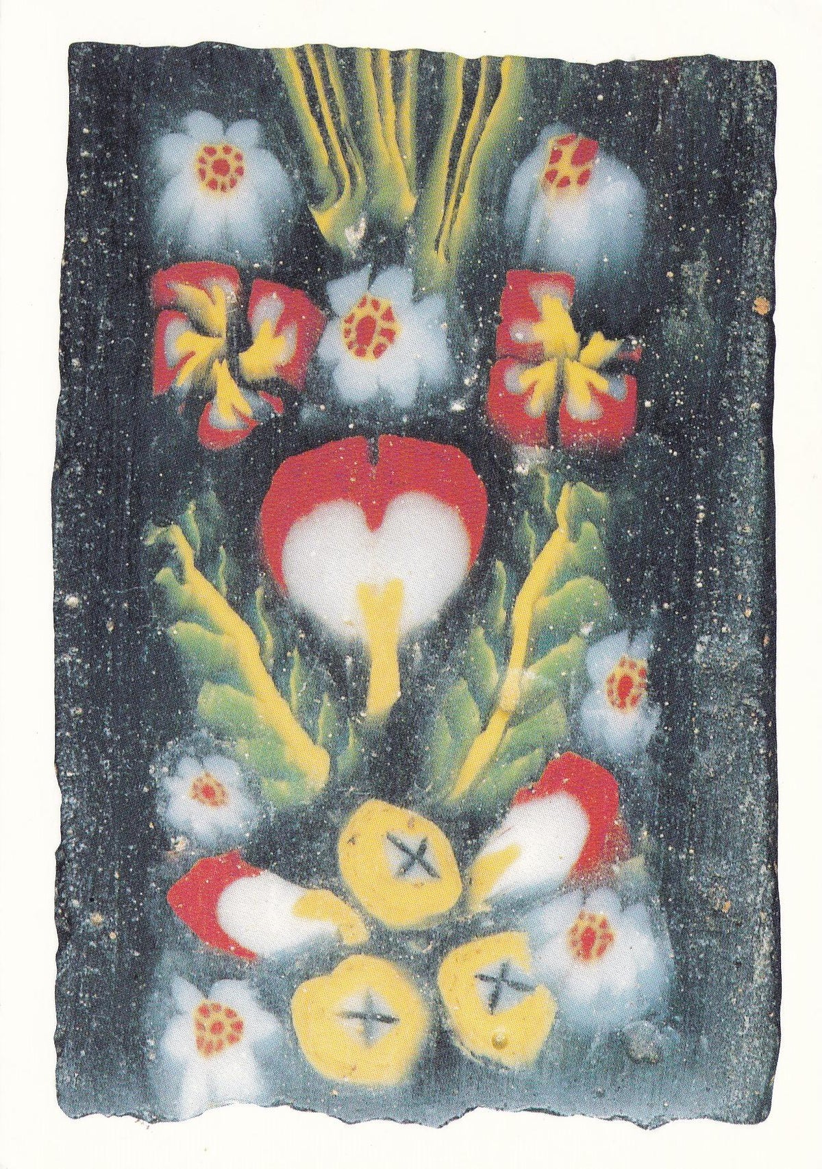 POSTAL 18758: Plaque a decor floral