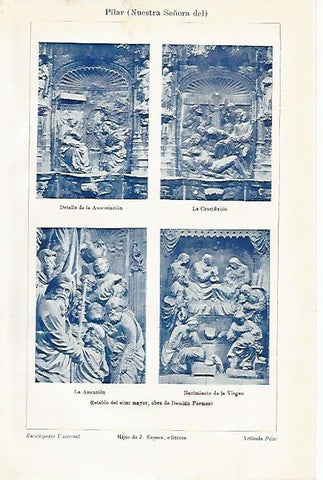 LAMINA DE ESPASA 428:  Retablo del Altar Mayor del Pilar Zaragoza