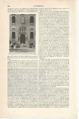 LAMINA ESPASA 1191: Puerta principal de la Casa de la Maternidad Barcelona