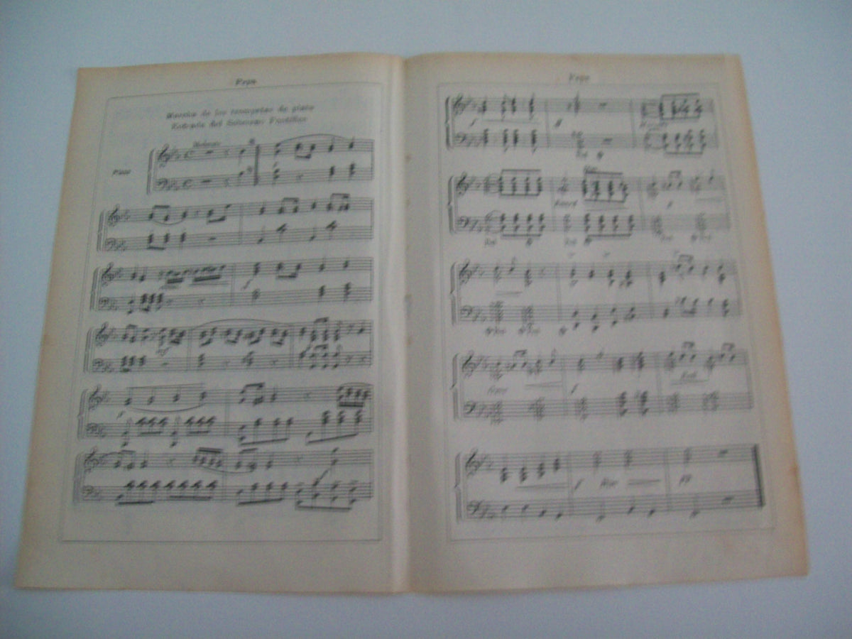 LAMINA ESPASA 1424: Partitura de la Marcha de las trompetas de plata