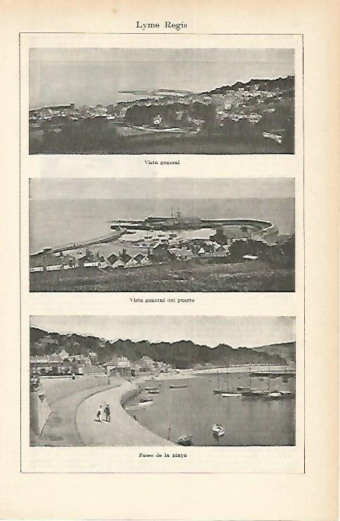 LAMINA ESPASA 1771: Vistas de Lyme Regis Inglaterra