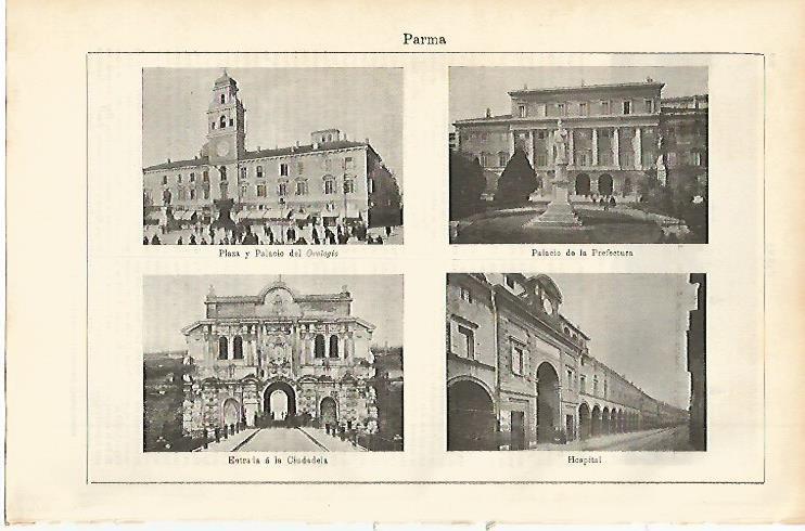 LAMINA ESPASA 2296: Vistas de Parma Italia