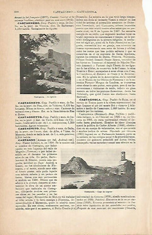 LAMINA ESPASA 3055: Vistas de Castagnola Italia