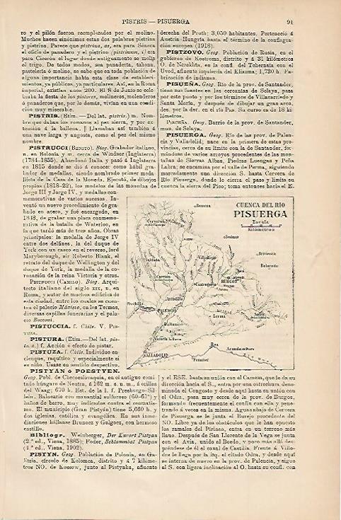 LAMINA ESPASA 3253: Mapa de la cuenca del rio Pisuerga