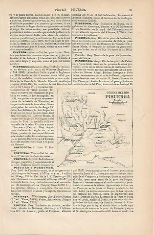 LAMINA ESPASA 3253: Mapa de la cuenca del rio Pisuerga