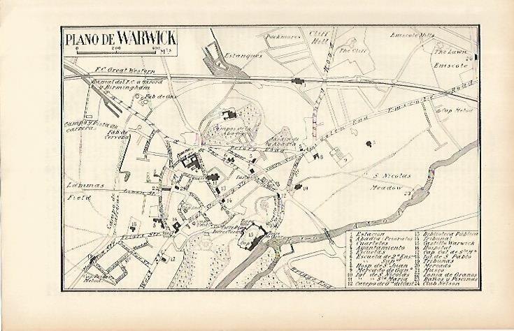 LAMINA ESPASA 4191: Plano de Warwick Inglaterra