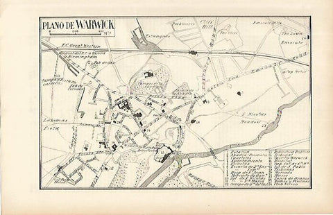 LAMINA ESPASA 4191: Plano de Warwick Inglaterra