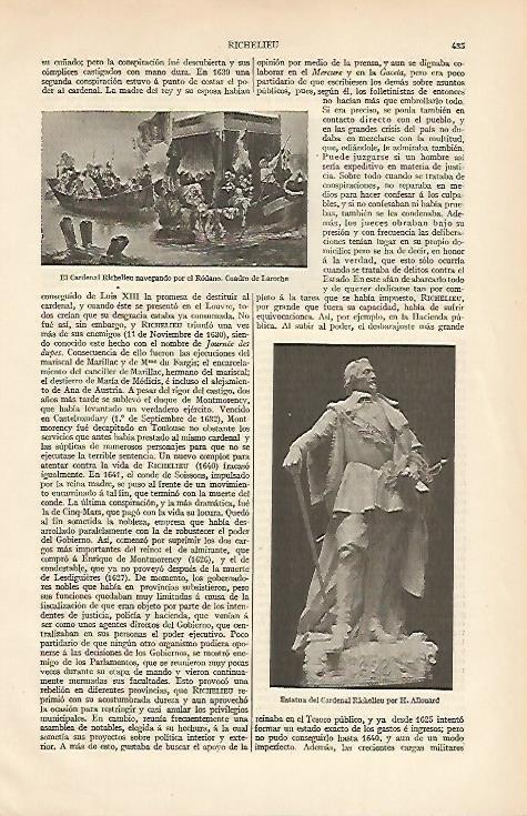 LAMINA ESPASA 6664: El cardenal Richelieu navegando por el Rodano por Laroche
