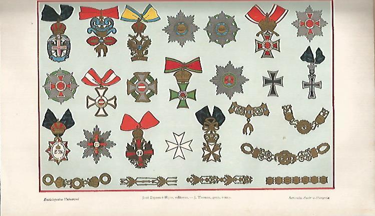 LAMINA ESPASA 7137: Condecoraciones de Austria-Hungria