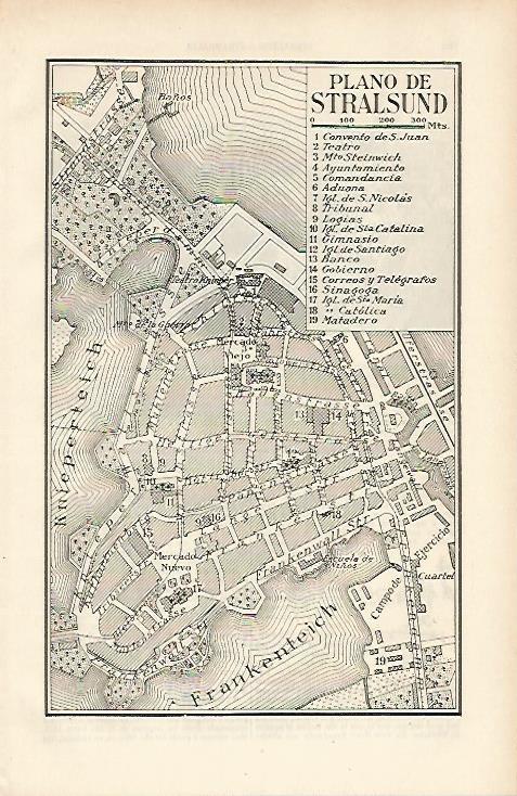 LAMINA ESPASA 7343: Plano de Stralsund Alemania
