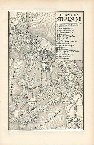 LAMINA ESPASA 7343: Plano de Stralsund Alemania