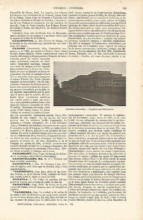 LAMINA ESPASA 8278: Parlamento de Australia en Canberra