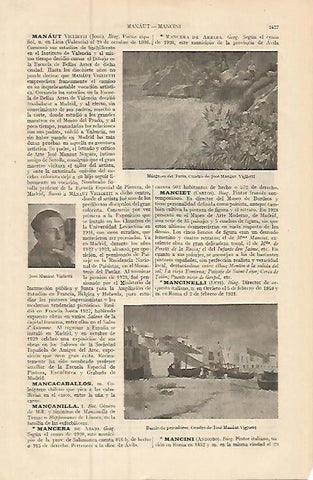 LAMINA ESPASA 9364: Margenes del Turia y Barrio de Pescadores por Manaut Viglietti