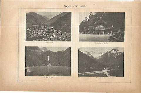 LAMINA ESPASA 9676: Vistas de Bagneres de Luchon Francia