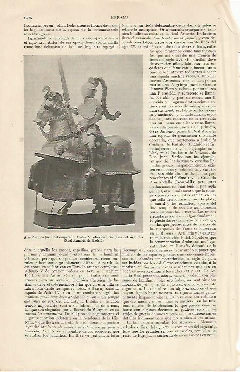 LAMINA ESPASA 10374: Armadura ecuestre de Carlos V