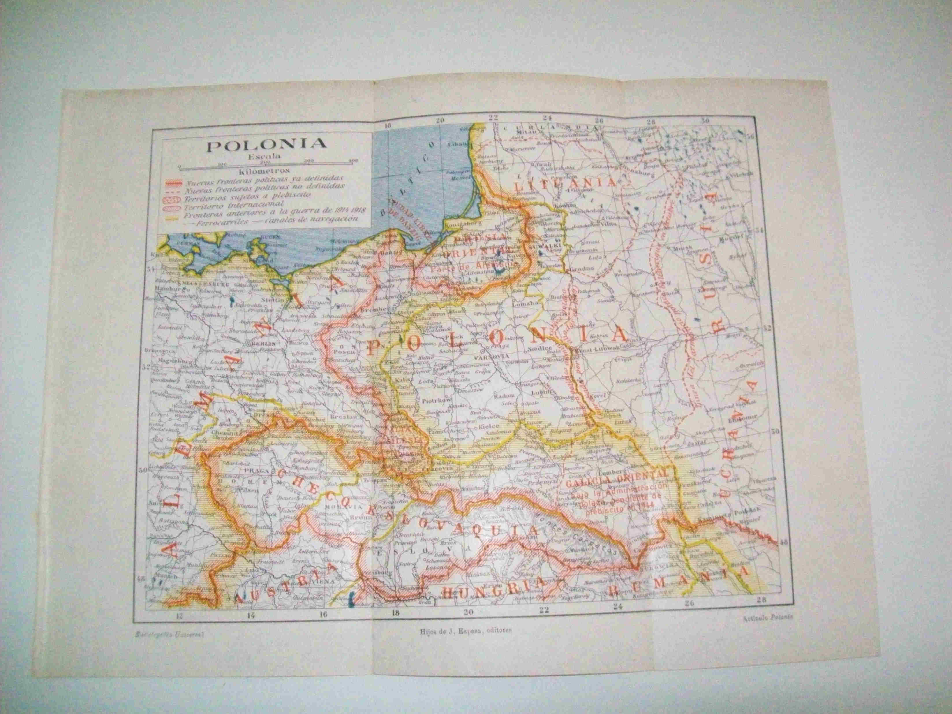 LAMINA ESPASA 10449: Mapa de Polonia