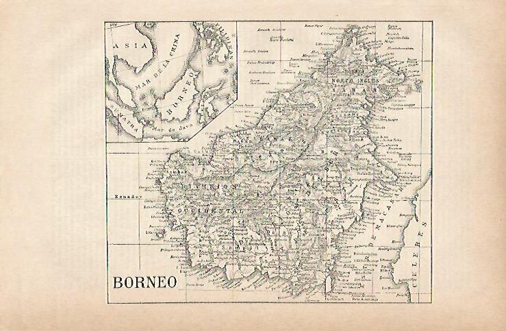 LAMINA ESPASA 11751: Mapa de Borneo
