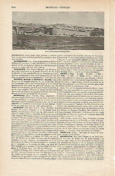 LAMINA ESPASA 12499: Fortificaciones de Seddil Bahr Turquia