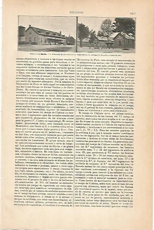 LAMINA ESPASA 14414: Almacen militar en Chalons sur Marne