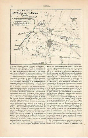 LAMINA ESPASA 3300: Plano de la Batalla de Plevna