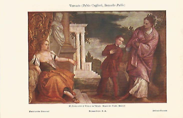 LAMINA ESPASA 6107: El Joven entre el Vicio y la Virtud por Veronese