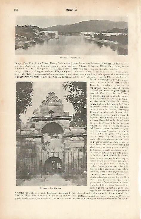 LAMINA ESPASA 7579: Puente y Las Burgas de Orense