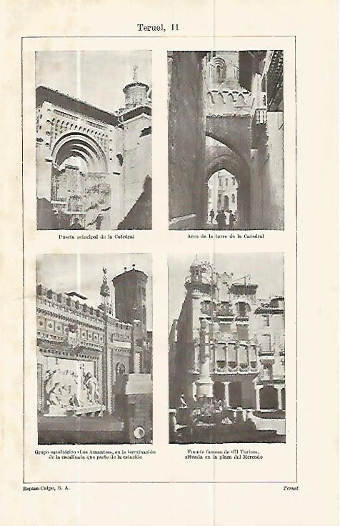 LAMINA ESPASA 13894: Catedral de Teruel y monumento al Torico