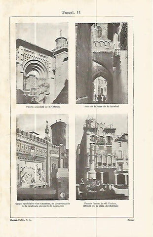 LAMINA ESPASA 13894: Catedral de Teruel y monumento al Torico