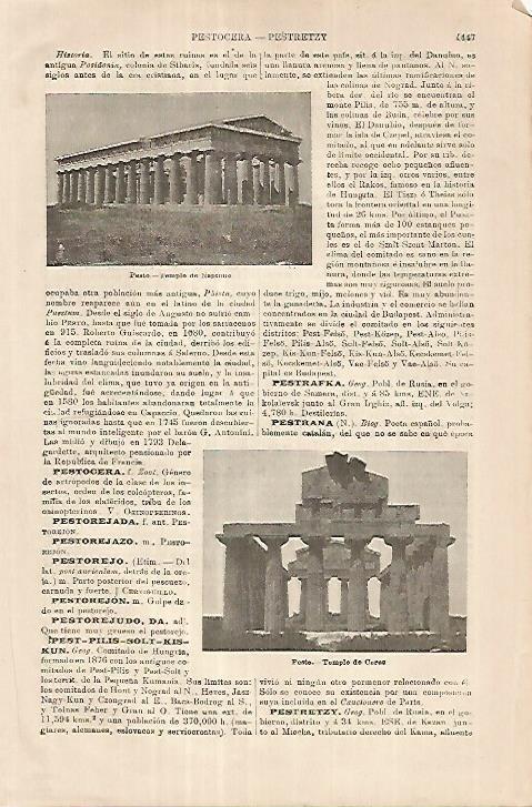 LAMINA ESPASA 18118: Templo de Neptuno y de Ceres en Pesto