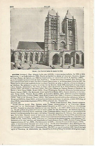 LAMINA ESPASA 20300: Catedral de Noyon antes de 1914