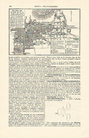 LAMINA ESPASA 1290: Plano de Toluca Mexico