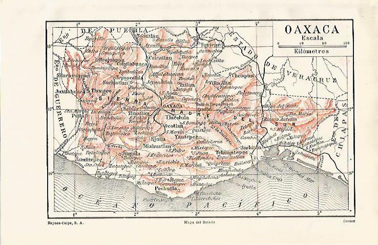 LAMINA ESPASA 21229: Mapa de Oaxaca